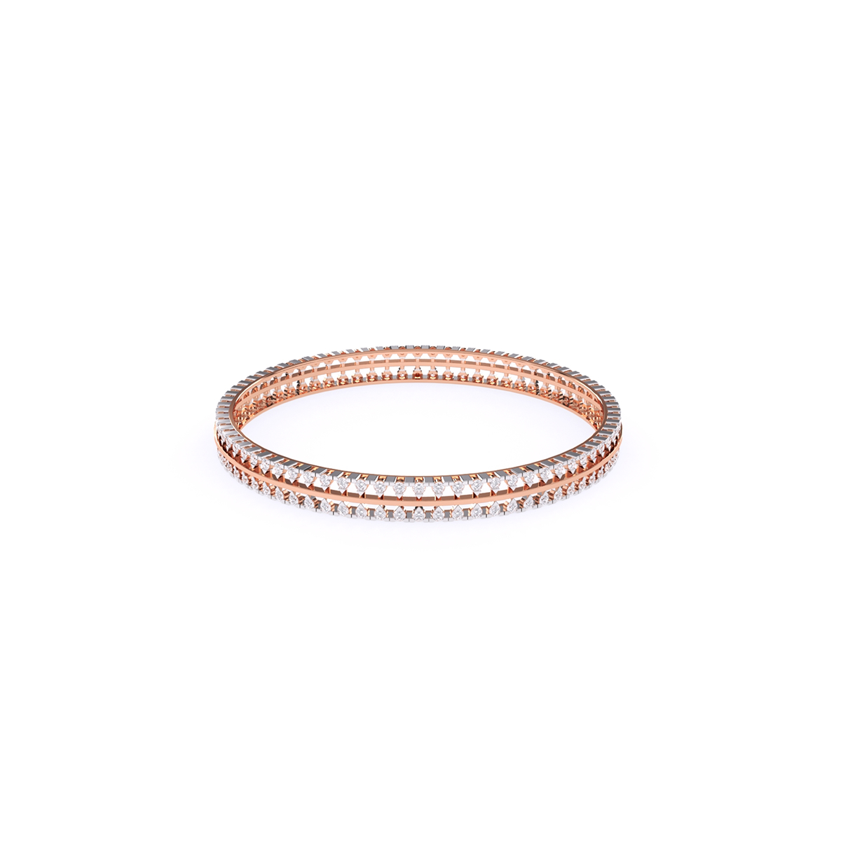 Round Single Line Lab grown Diamond Bangle